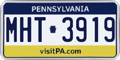 PA license plate MHT3919