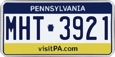 PA license plate MHT3921