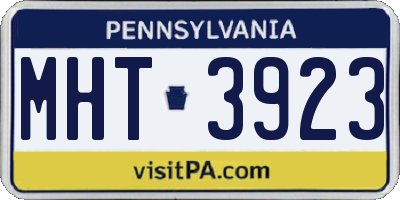 PA license plate MHT3923