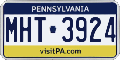 PA license plate MHT3924
