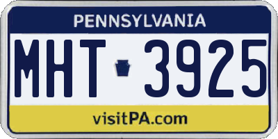 PA license plate MHT3925