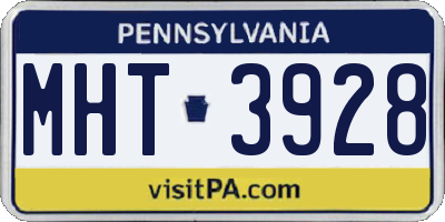 PA license plate MHT3928