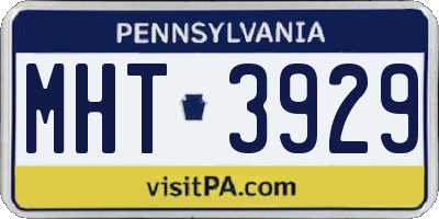 PA license plate MHT3929