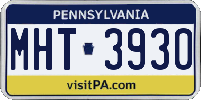 PA license plate MHT3930