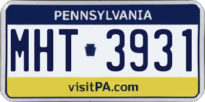 PA license plate MHT3931