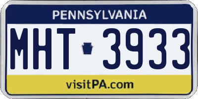 PA license plate MHT3933