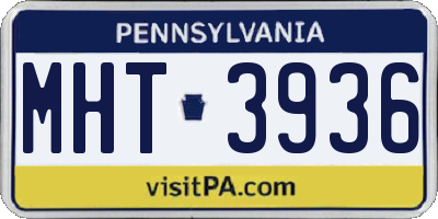 PA license plate MHT3936