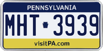 PA license plate MHT3939
