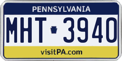 PA license plate MHT3940