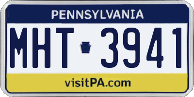 PA license plate MHT3941
