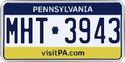 PA license plate MHT3943