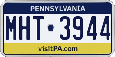 PA license plate MHT3944