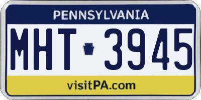 PA license plate MHT3945