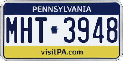 PA license plate MHT3948