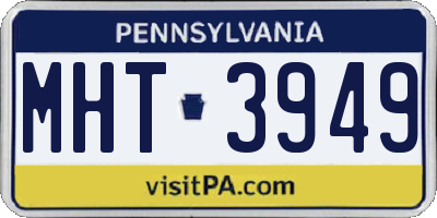 PA license plate MHT3949