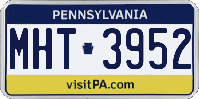 PA license plate MHT3952
