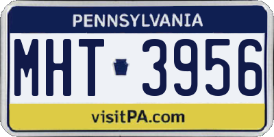PA license plate MHT3956