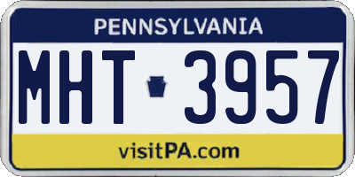 PA license plate MHT3957