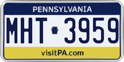 PA license plate MHT3959