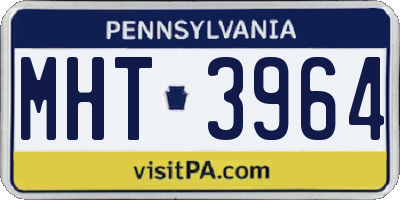 PA license plate MHT3964