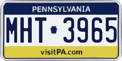 PA license plate MHT3965