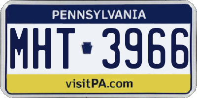 PA license plate MHT3966