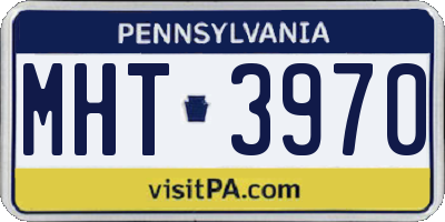 PA license plate MHT3970