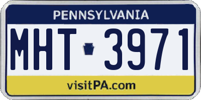 PA license plate MHT3971