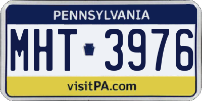PA license plate MHT3976