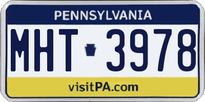 PA license plate MHT3978