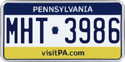 PA license plate MHT3986
