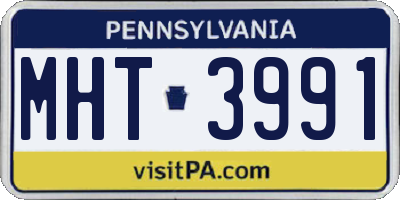 PA license plate MHT3991