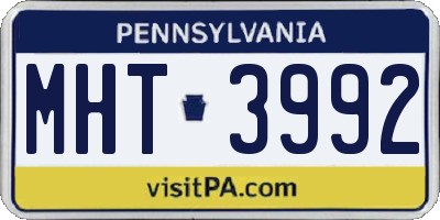 PA license plate MHT3992