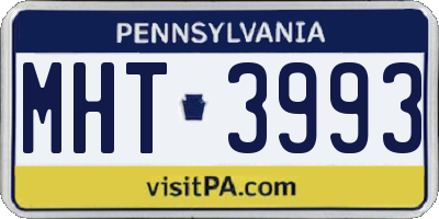PA license plate MHT3993