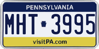 PA license plate MHT3995