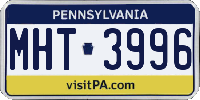 PA license plate MHT3996