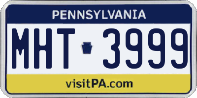 PA license plate MHT3999