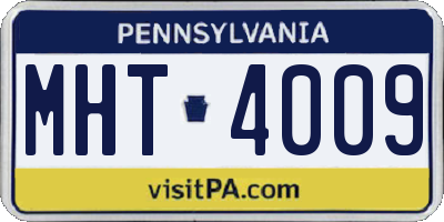 PA license plate MHT4009