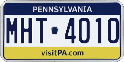 PA license plate MHT4010
