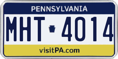 PA license plate MHT4014
