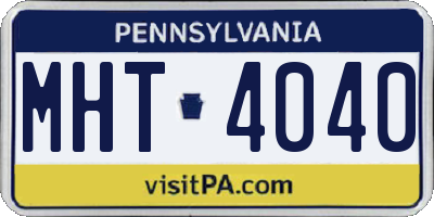 PA license plate MHT4040
