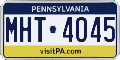 PA license plate MHT4045