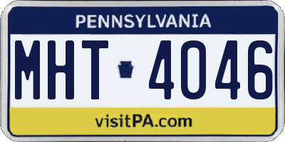 PA license plate MHT4046