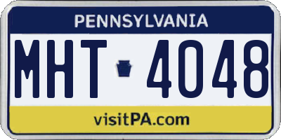 PA license plate MHT4048