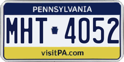 PA license plate MHT4052