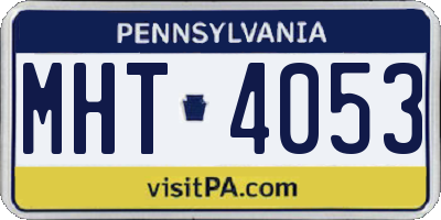 PA license plate MHT4053