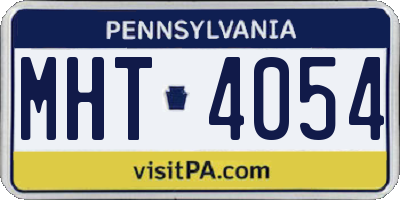 PA license plate MHT4054