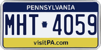 PA license plate MHT4059