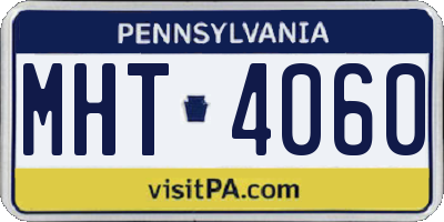 PA license plate MHT4060