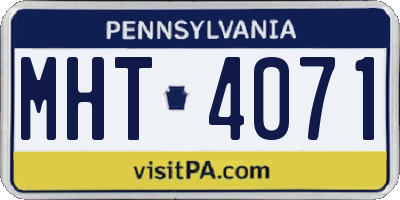PA license plate MHT4071